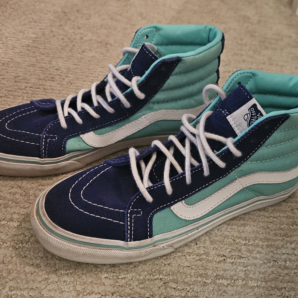 Vans Women's High-Top Sneakers - Navy and Teal
